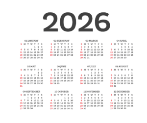 calendario 2026